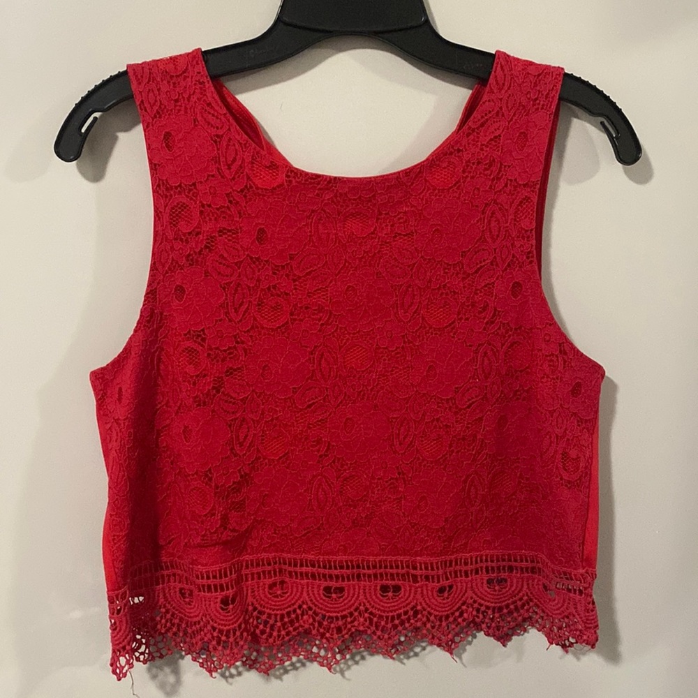 Red lace top